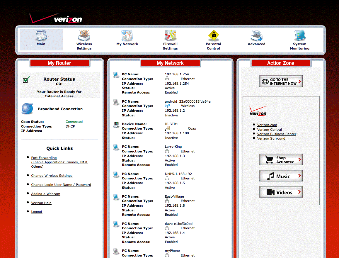 how to portforward verizon fios router