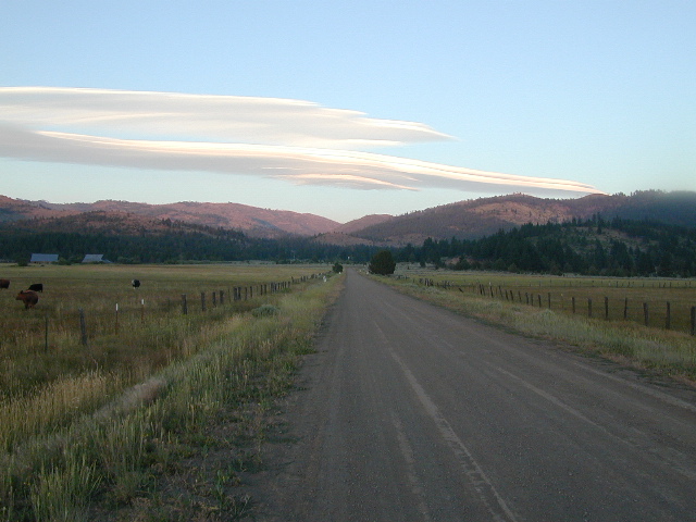 Sierra road sunset: 